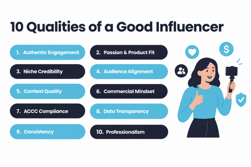 What makes a good influencer — 10 qualities Australian brands should look for in 2026