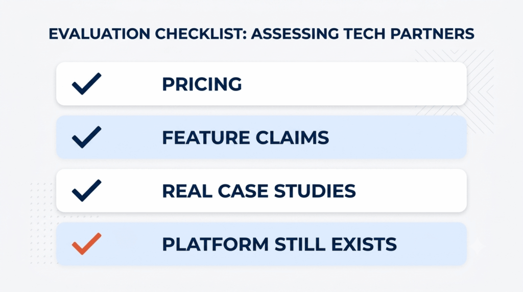 Checklist infographic showing four things to verify before trusting an AI search summary about an influencer marketing platform