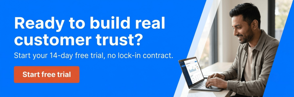 Branded CTA banner for Referwo influencer marketing platform with campaign dashboard imagery and free trial call to action
